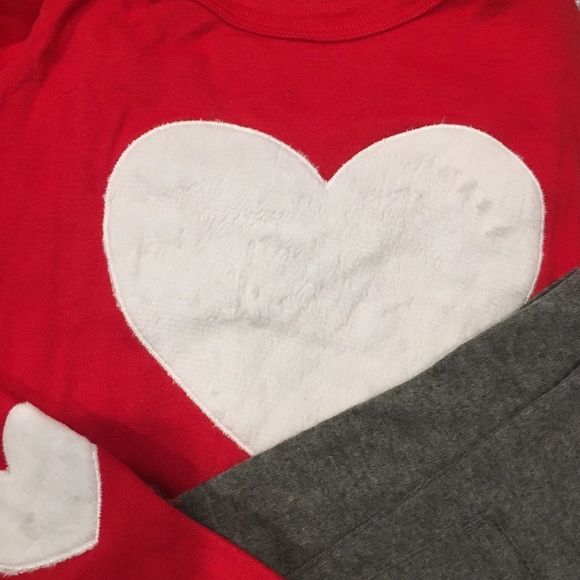 3pc Valentine Red Heart Top Headband Legging Set - Picture 3 of 8